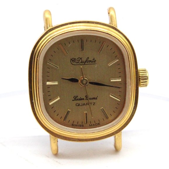 Vintage DUFONTE Watch Womens Gold Tone Stainless Steel Swiss Made Quartz 80's - Picture 1 of 5